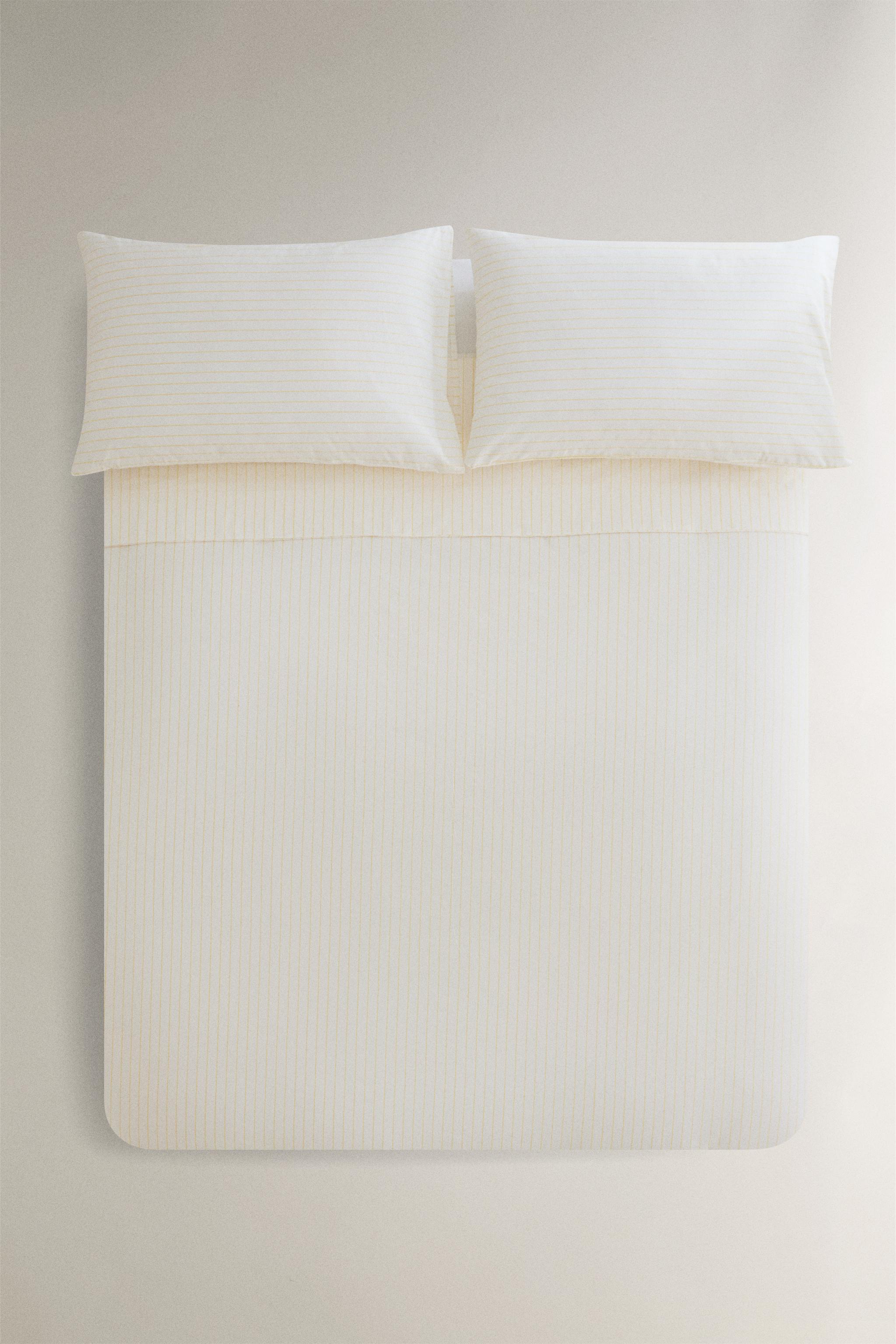 FADED STRIPED COTTON DUVET COVER
